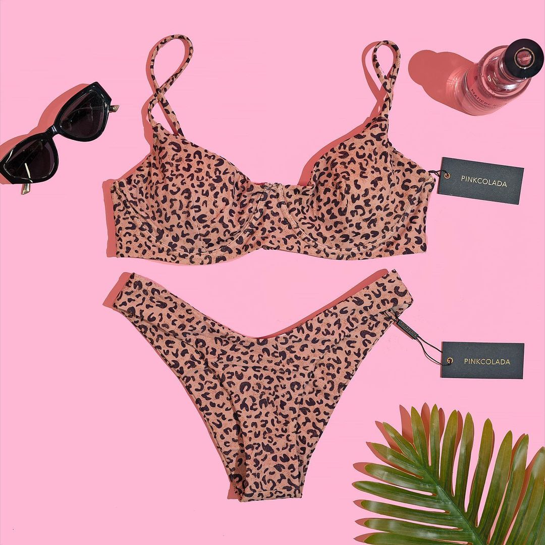 TROPEZ BIKINI TOP IN LEOPARD MOCHA