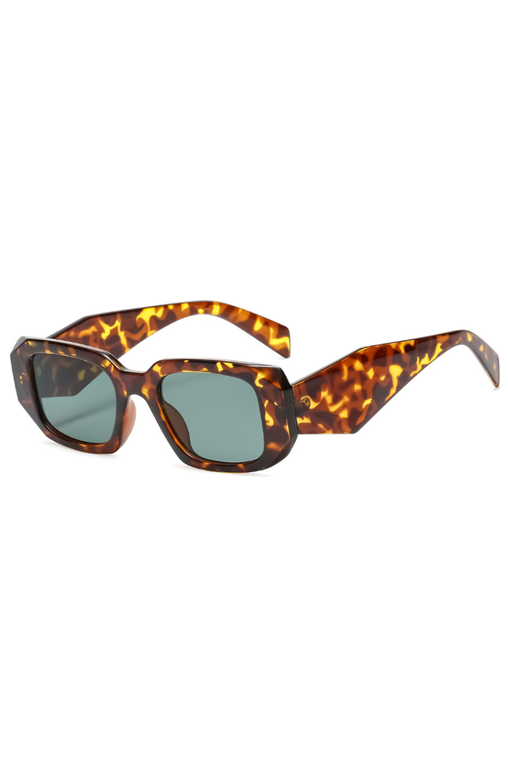 Irregular Retro Leopard Square Frame Sunglasses