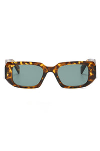 Irregular Retro Leopard Square Frame Sunglasses