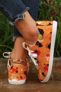 Bright White Halloween Ghouls & Pumpkin Sneakers