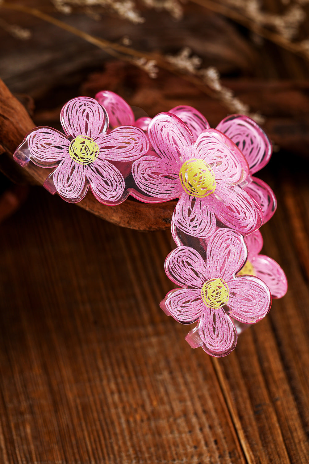 Pink Sweet Flower Hair Claw Clip