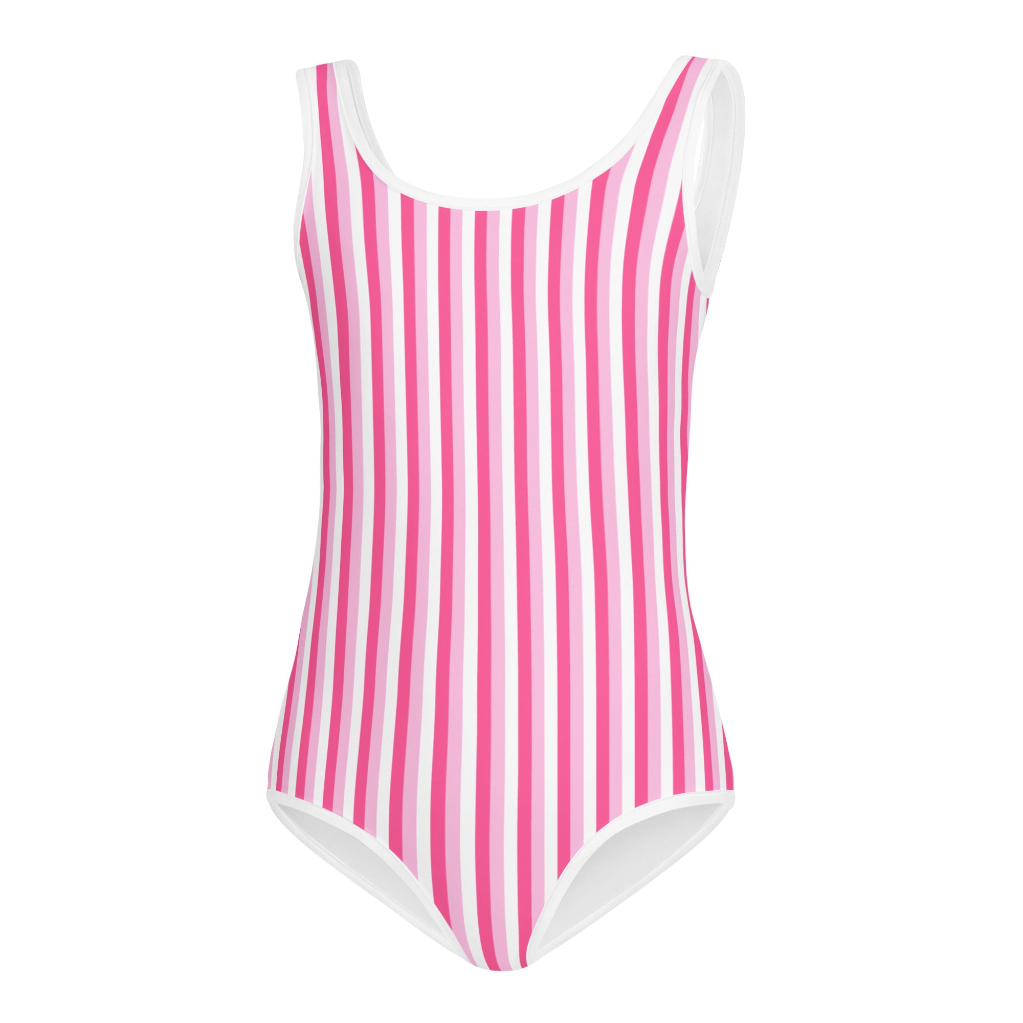 Pink white best sale striped swimsuit