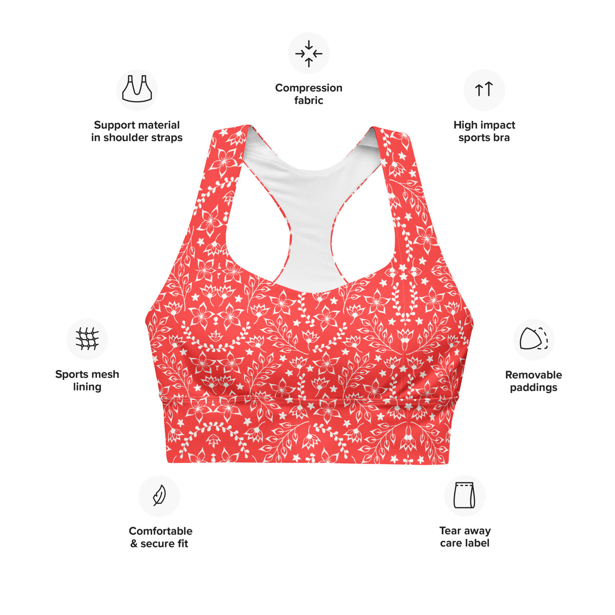 ECOCOLADA SPORTS BRA - GARDEN PARTY RED