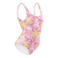 FLORIDA ECO ONE PIECE SWIMSUIT - PINK & YELLOW PALMS