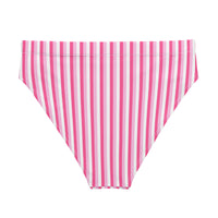 MIAMI ECO HIGH WAISTED BIKINI BOTTOM - PINK STRIPES