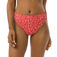 MIAMI ECO HIGH WAISTED BIKINI BOTTOM | GARDEN PARTY RED