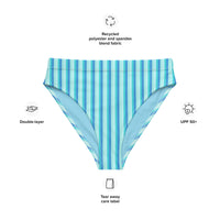 MIAMI ECO HIGH WAISTED BIKINI BOTTOM - BLUE STRIPES