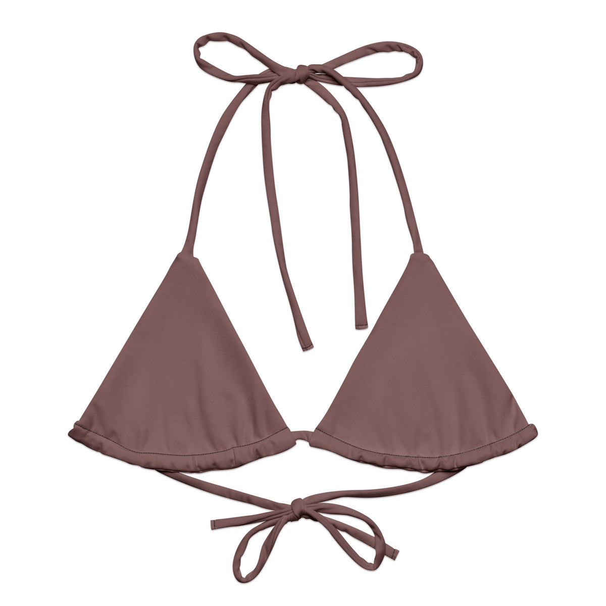 TRIANGLE STRING BIKINI TOP ECO - CHOCOLATE