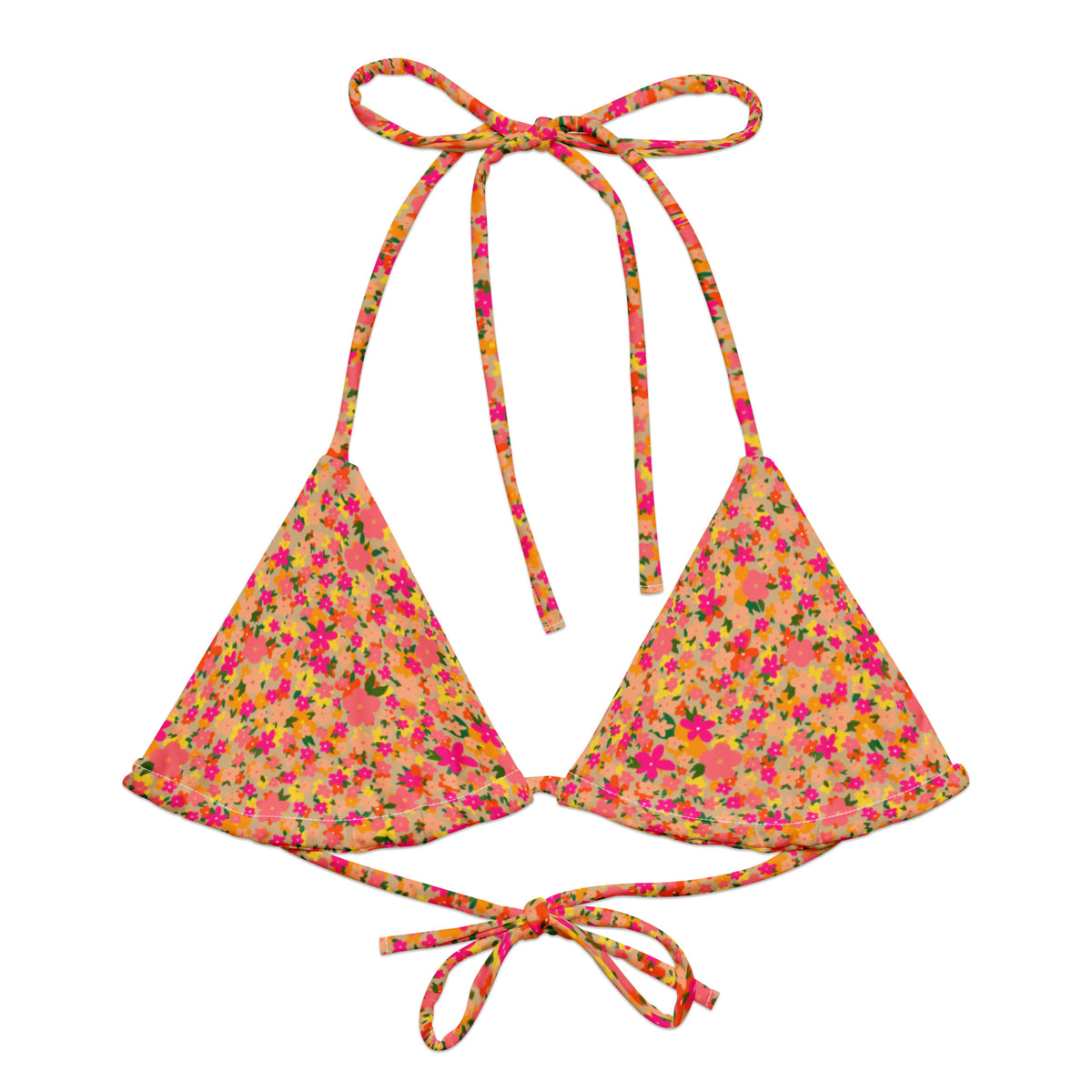 TRIANGLE STRING BIKINI TOP ECO - DITSY MANDARINS