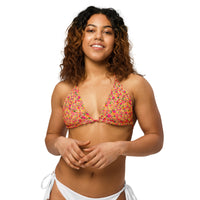 TRIANGLE STRING BIKINI TOP ECO - DITSY MANDARINS