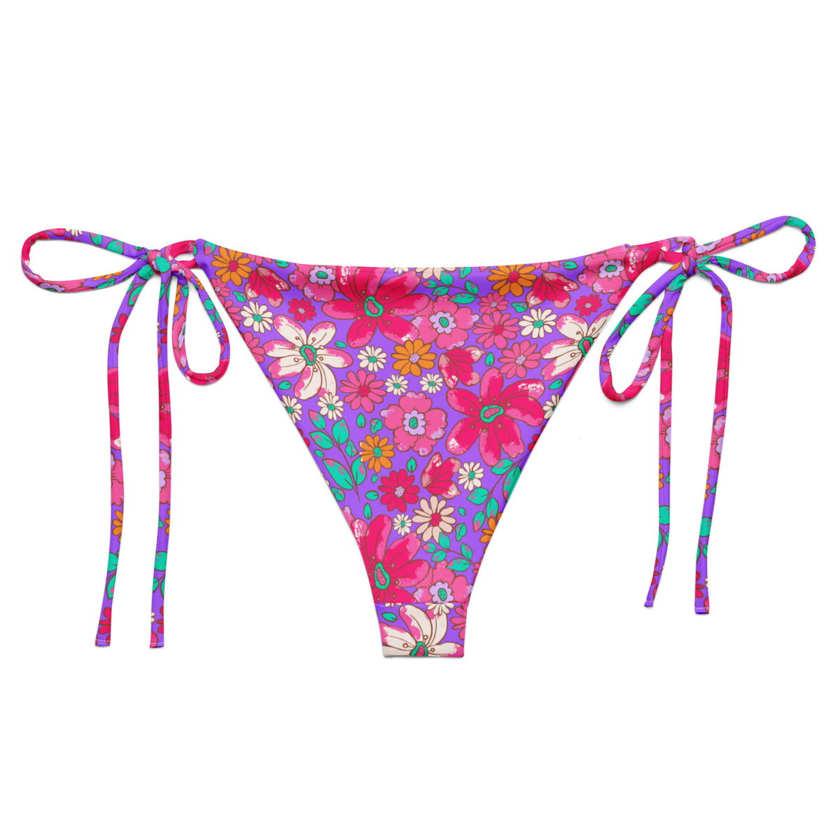 STRING BIKINI BOTTOM ECO - MAGICAL PURPLE BLOOMS