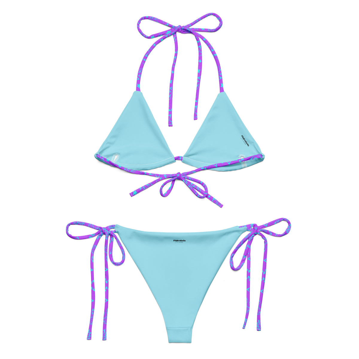 STRING BIKINI SET ECO - GARDEN PARTY PURPLE