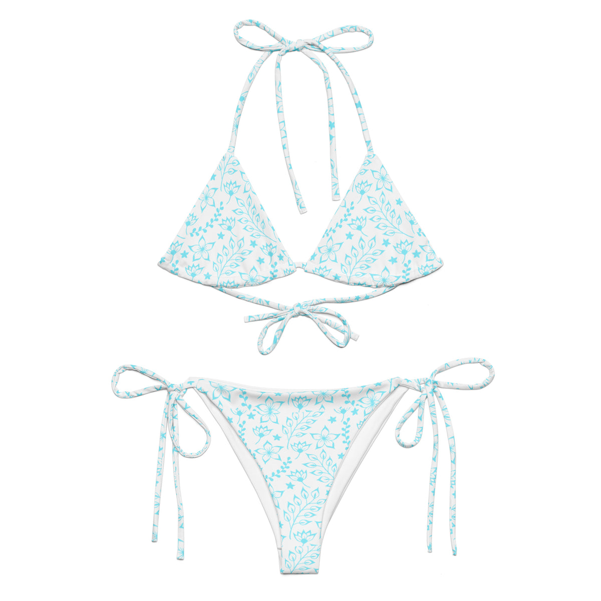 STRING BIKINI SET ECO - GARDEN PARTY WHITE