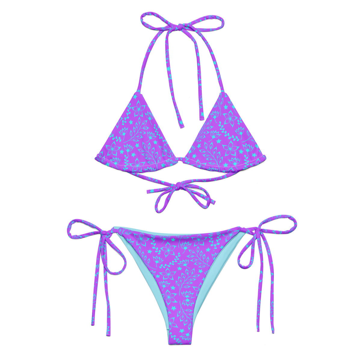 STRING BIKINI SET ECO - GARDEN PARTY PURPLE