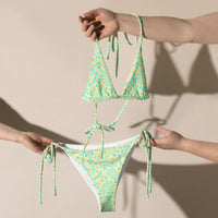 STRING BIKINI SET ECO - GARDEN PARTY SKY BLUE FLORALS