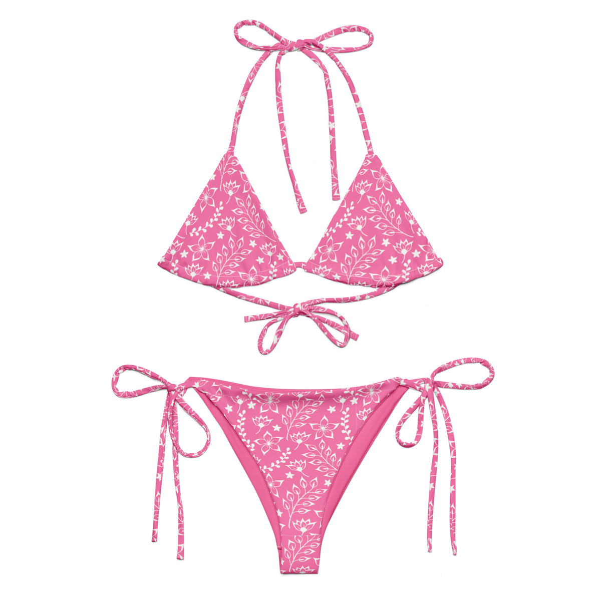 STRING BIKINI SET ECO - GARDEN PARTY PINK