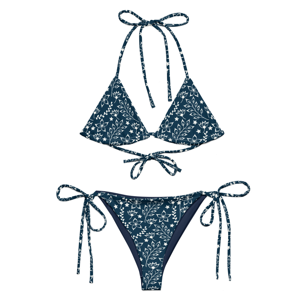 STRING BIKINI SET ECO - GARDEN PARTY DARK NAVY