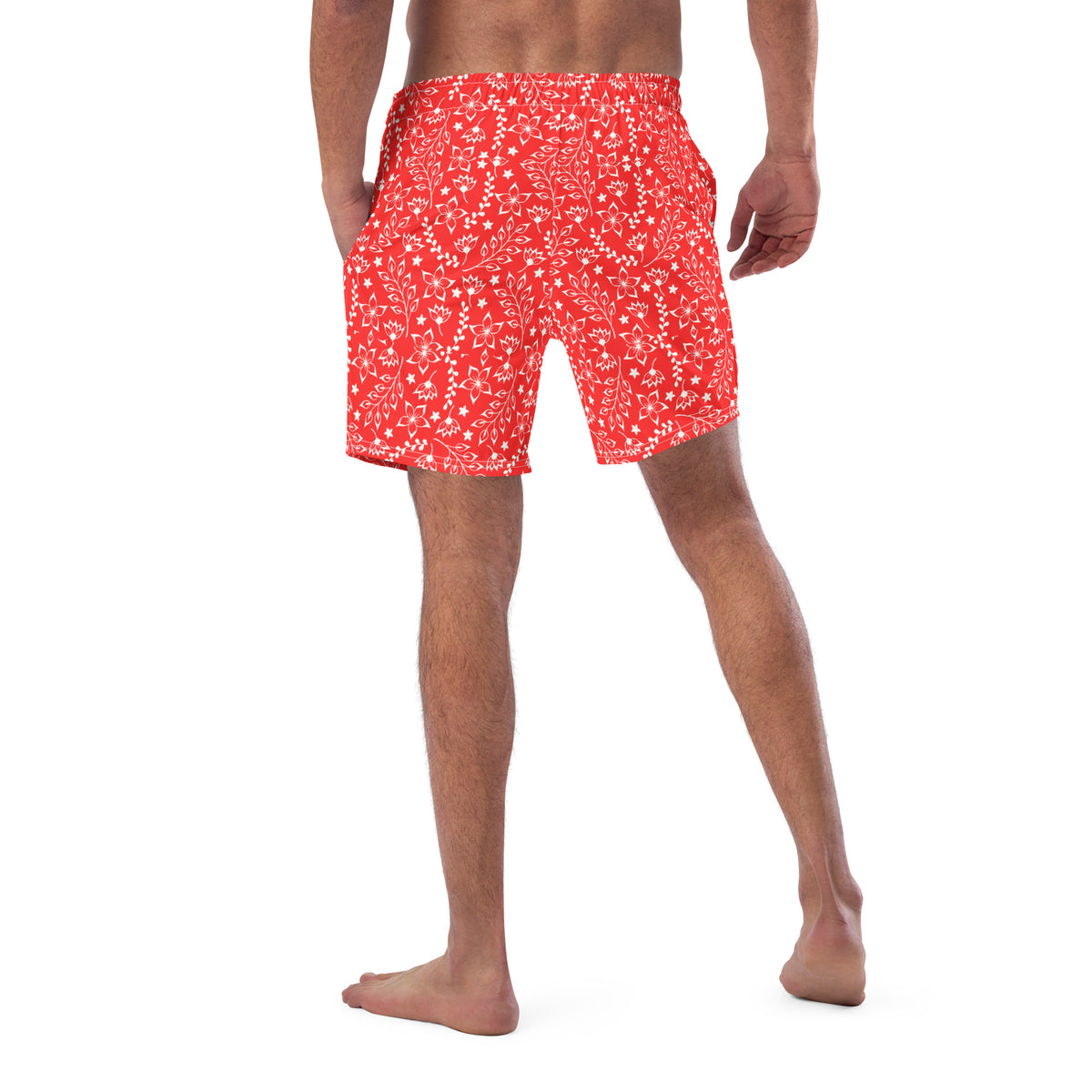 ECO MEN'S SWIM SHORTS | GARDEN PARTY RED