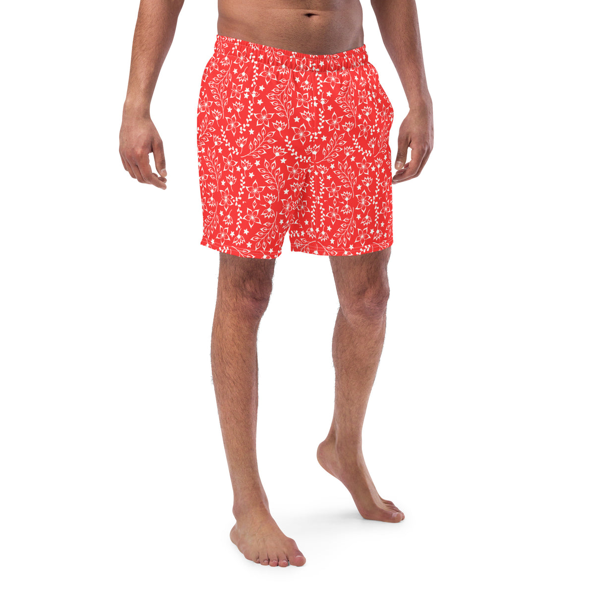 ECO MEN'S SWIM SHORTS | GARDEN PARTY RED