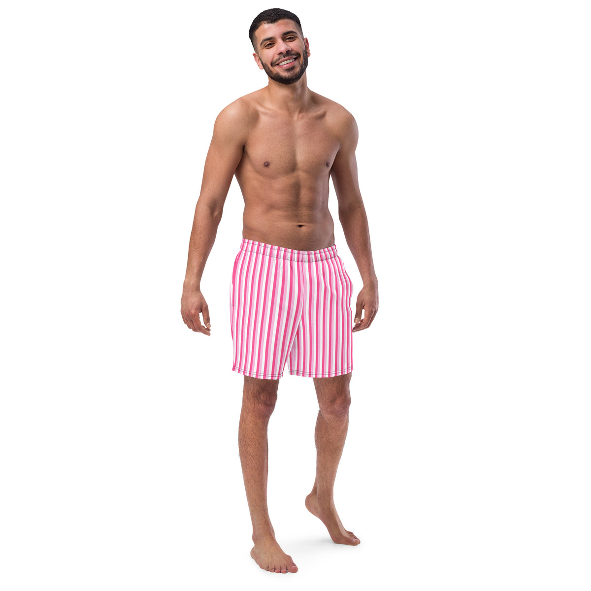 ECO MEN'S SWIM SHORTS - PINK STRIPES