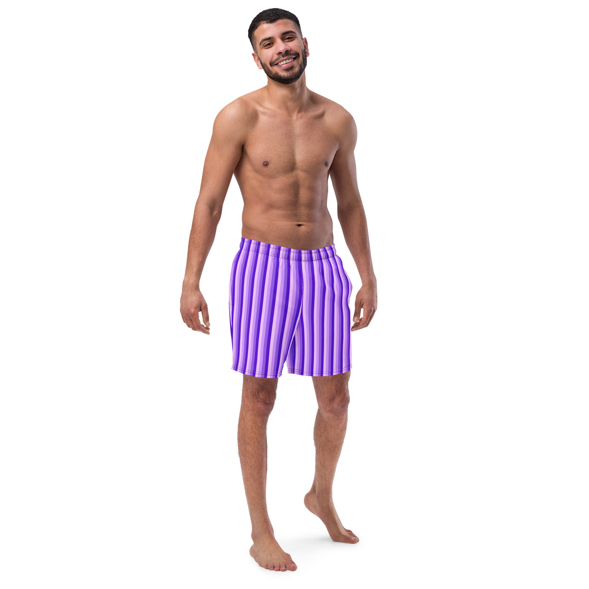 ECO MEN'S SWIM SHORTS - PURPLE STRIPES