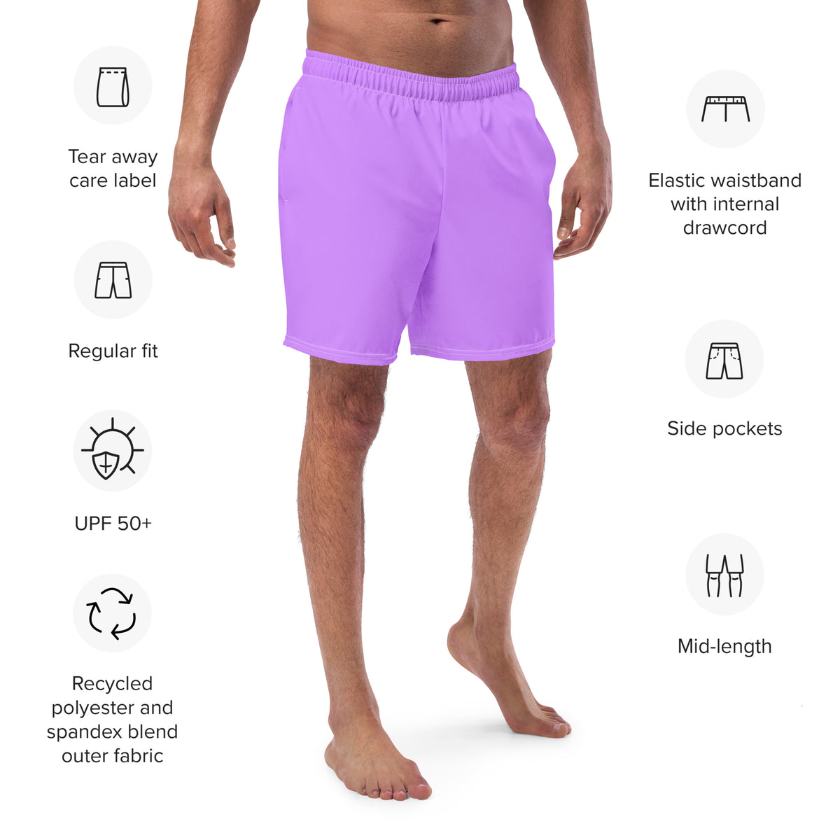 MEN'S ECO SWIM SHORTS - CANDY PURPLE