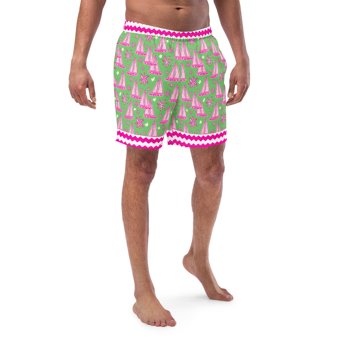 ECO MEN'S SWIM SHORTS - SAILBOAT TROPIX