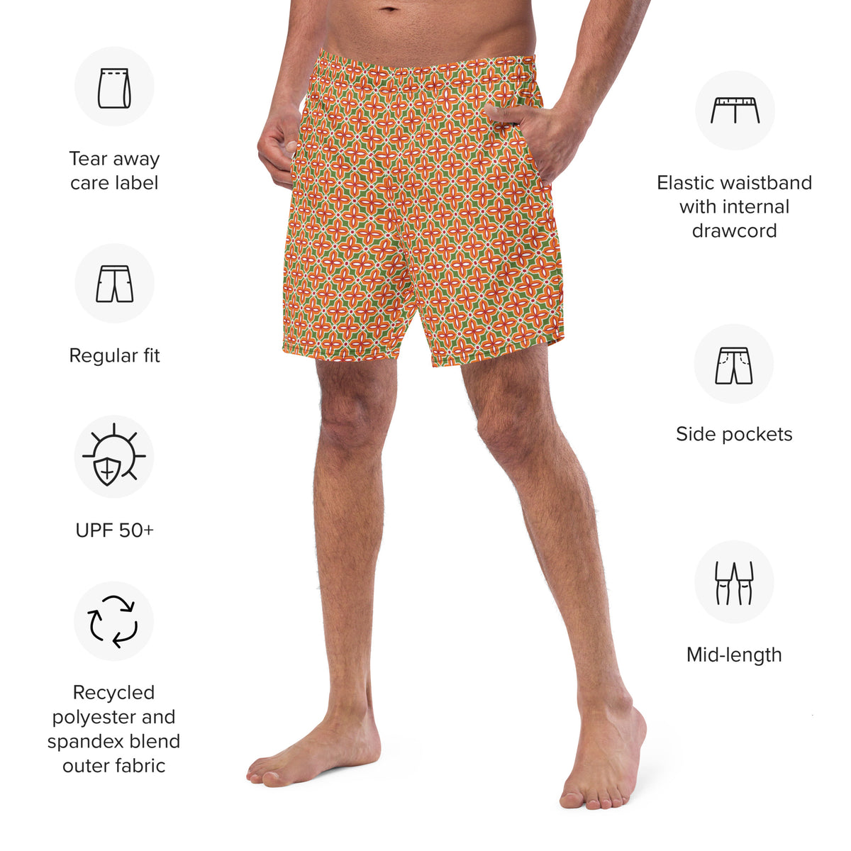 ECO MEN'S SWIM SHORTS - RIKA ISLAND