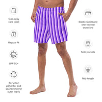 ECO MEN'S SWIM SHORTS - PURPLE STRIPES