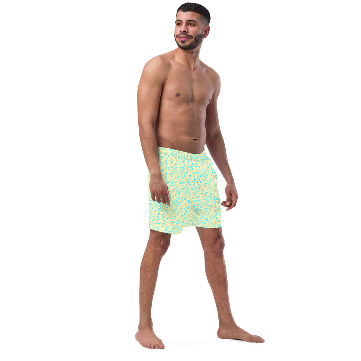 ECO MEN'S SWIM SHORTS | GARDEN PARTY SKY BLUE FLORALS