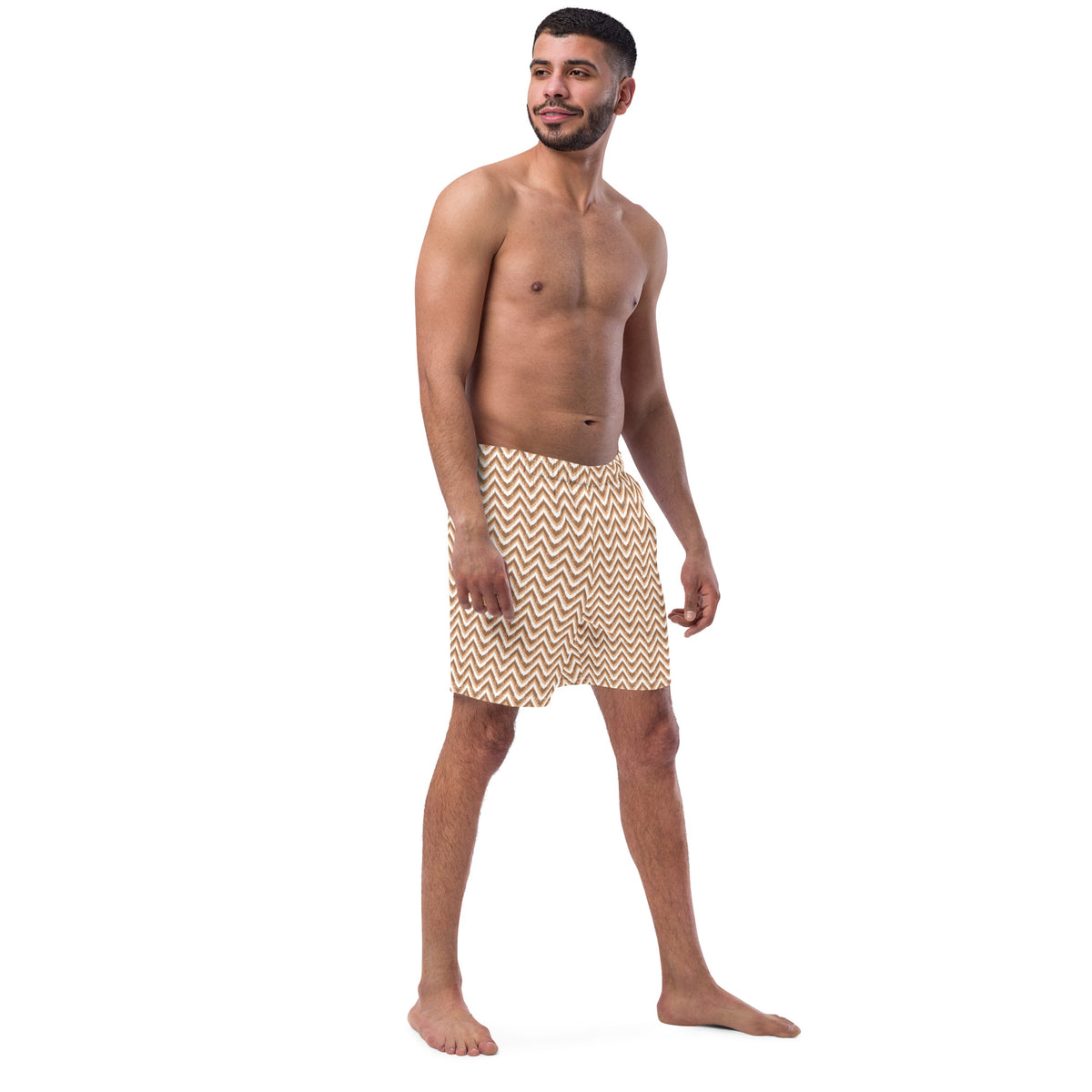 ECO MEN'S SWIM SHORTS - ZIG CHOCOLATE