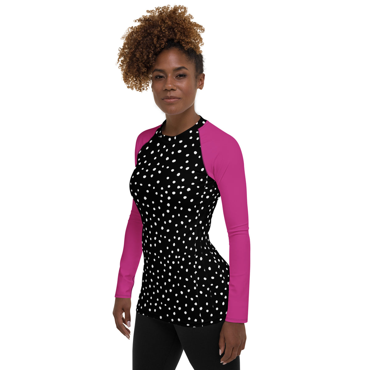 RASH GUARD ECO - PURPLE BLACK POLKA