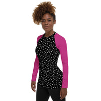 RASH GUARD ECO - PURPLE BLACK POLKA