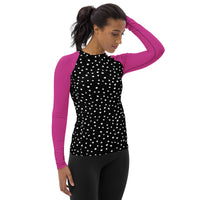 RASH GUARD ECO - PURPLE BLACK POLKA