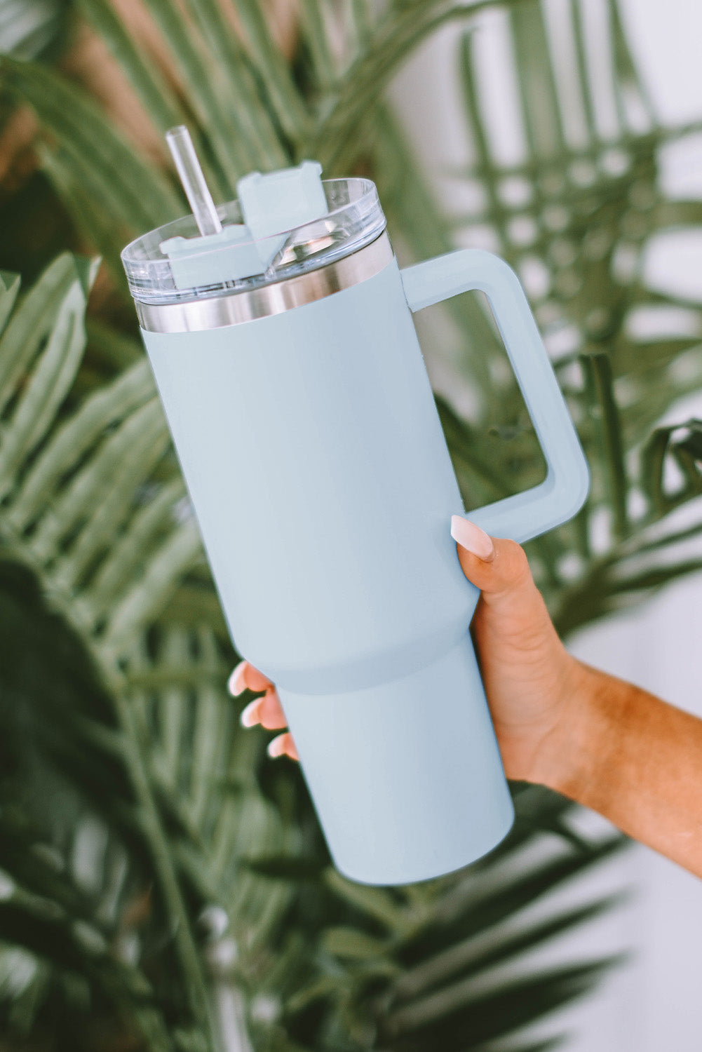 Purple 304 Stainless Steel Insulated Tumbler Mug With Straw