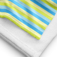 BEACH TOWEL - GREEN LIME STRIPES