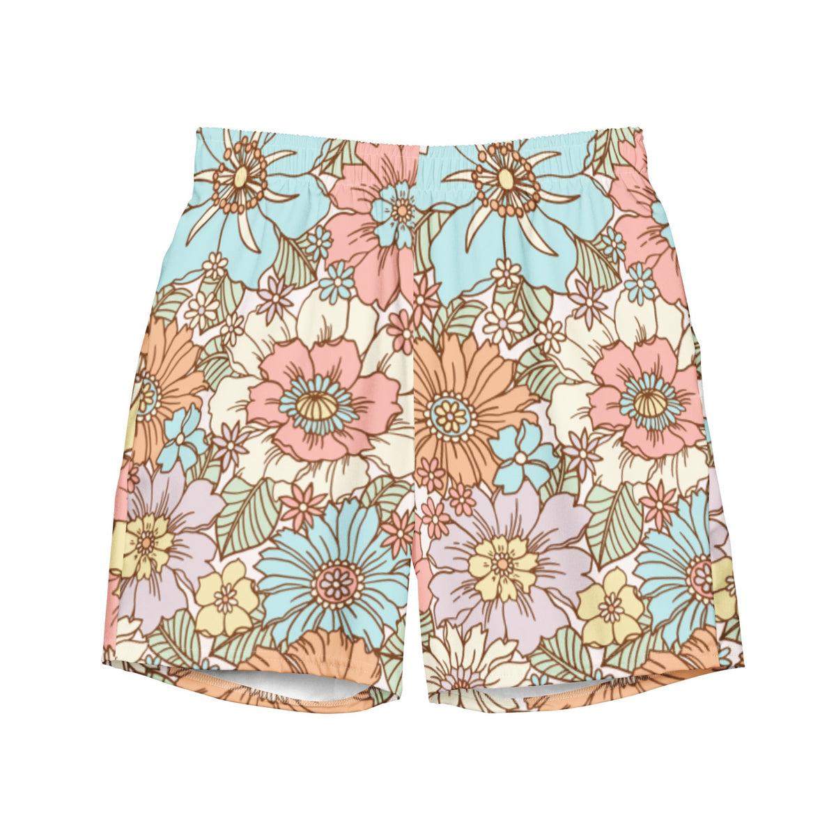 ECO MEN'S SWIM SHORTS | SUNSET GARDEN - PINKCOLADA