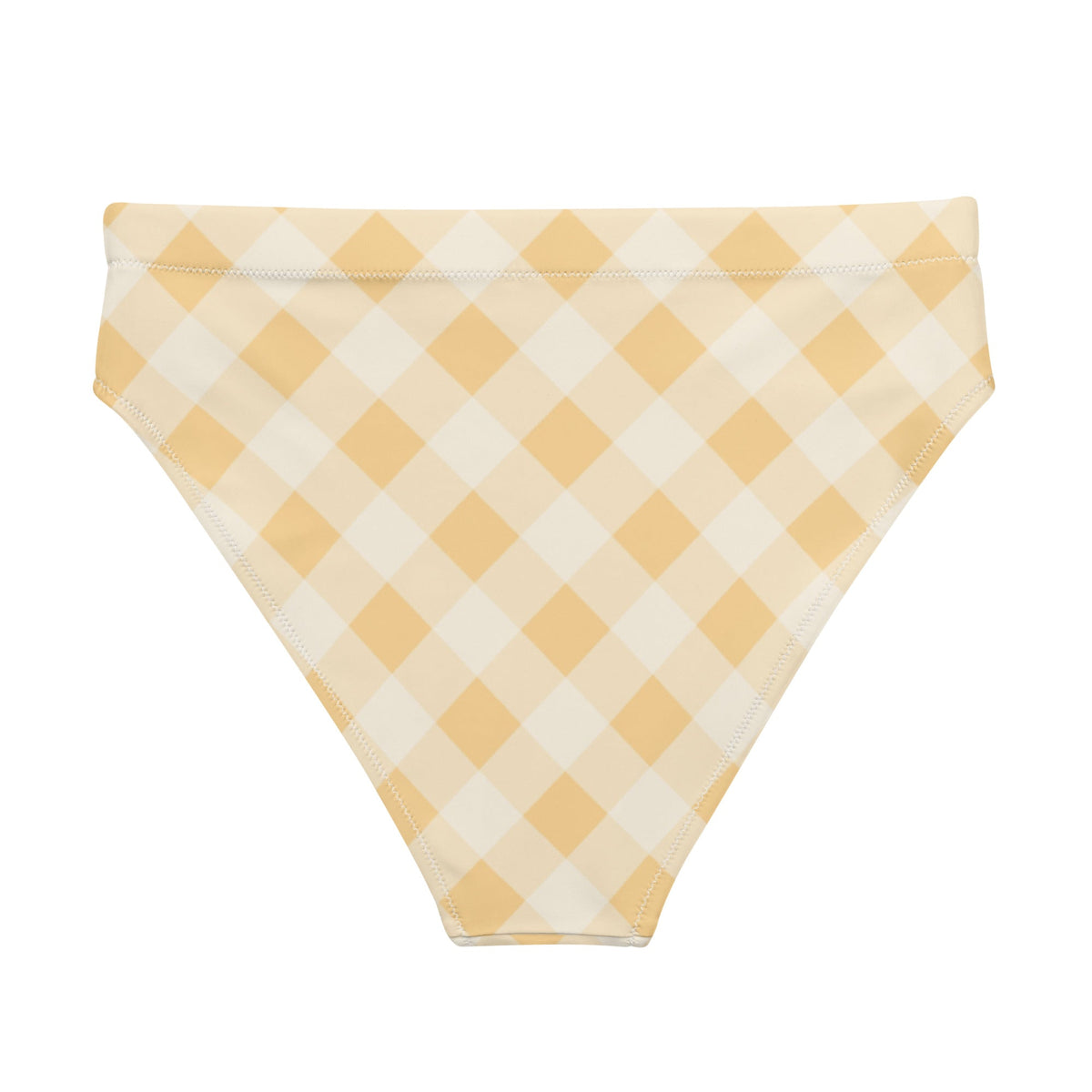 MIAMI ECO HIGH WAISTED BIKINI BOTTOM | SUNRISE GINGHAM - PINKCOLADA